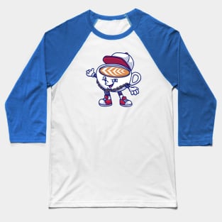 Cute Cool Cup Coffee Cartoon Baseball T-Shirt